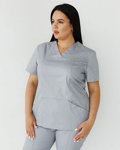 Медична сорочка жіноча Топаз сіра +SIZE